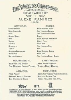 2011 Topps Allen & Ginter - Code Cards #8 Alexei Ramirez Back