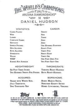 2011 Topps Allen & Ginter - Code Cards #18 Daniel Hudson Back
