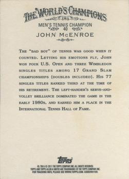 2011 Topps Allen & Ginter - Code Cards #40 John McEnroe Back