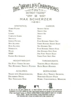 2011 Topps Allen & Ginter - Code Cards #68 Max Scherzer Back