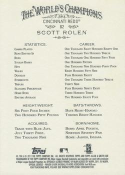 2011 Topps Allen & Ginter - Code Cards #82 Scott Rolen Back