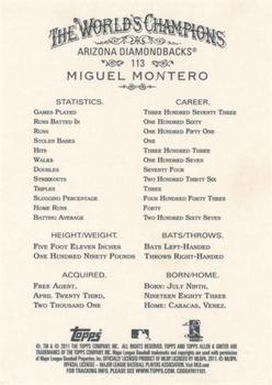 2011 Topps Allen & Ginter - Code Cards #113 Miguel Montero Back