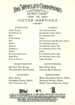 2011 Topps Allen & Ginter - Code Cards #145 Victor Martinez Back