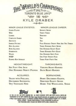 2011 Topps Allen & Ginter - Code Cards #180 Kyle Drabek Back