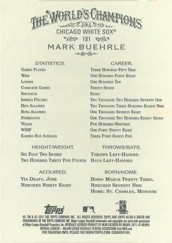 2011 Topps Allen & Ginter - Code Cards #181 Mark Buehrle Back