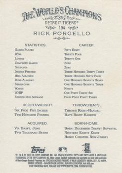 2011 Topps Allen & Ginter - Code Cards #194 Rick Porcello Back