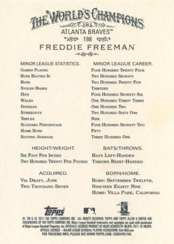 2011 Topps Allen & Ginter - Code Cards #198 Freddie Freeman Back