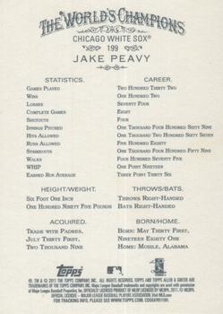 2011 Topps Allen & Ginter - Code Cards #199 Jake Peavy Back