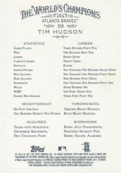 2011 Topps Allen & Ginter - Code Cards #259 Tim Hudson Back