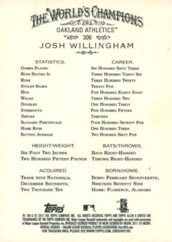2011 Topps Allen & Ginter - Code Cards #306 Josh Willingham Back