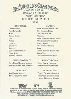 2011 Topps Allen & Ginter - Code Cards #309 Kurt Suzuki Back