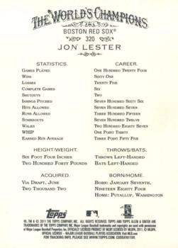 2011 Topps Allen & Ginter - Code Cards #320 Jon Lester Back