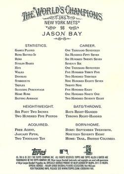 2011 Topps Allen & Ginter - Code Cards #98 Jason Bay Back