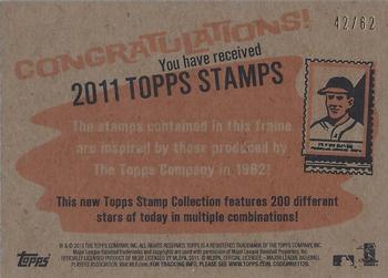 2011 Topps Heritage - Framed Dual Stamps #NNO Elvis Andrus / Curtis Granderson Back