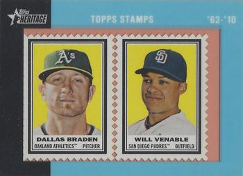 2011 Topps Heritage - Framed Dual Stamps #NNO Dallas Braden / Will Venable Front