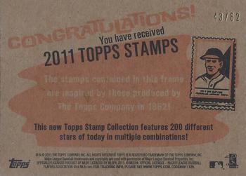 2011 Topps Heritage - Framed Dual Stamps #NNO Jered Weaver / Brandon Phillips Back