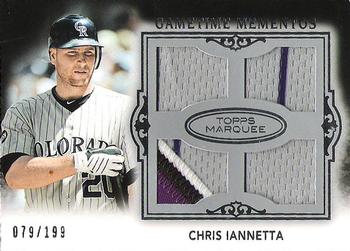 2011 Topps Marquee - Gametime Mementos Quad Relics Patch #GMQP-47 Chris Iannetta Front