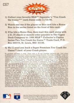 1996 Collector's Choice - You Crash the Game #CG7 Jim Edmonds Back
