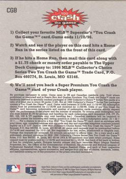 1996 Collector's Choice - You Crash the Game #CG8 Tim Salmon Back