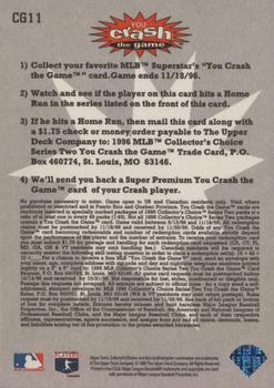 1996 Collector's Choice - You Crash the Game #CG11 Albert Belle Back