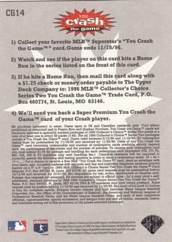 1996 Collector's Choice - You Crash the Game #CG14 Dante Bichette Back