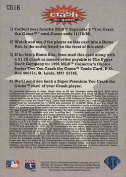1996 Collector's Choice - You Crash the Game #CG16 Larry Walker Back