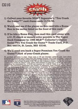 1996 Collector's Choice - You Crash the Game #CG16 Larry Walker Back