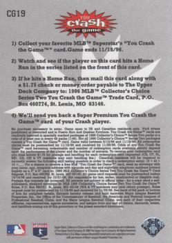 1996 Collector's Choice - You Crash the Game #CG19 Jeff Bagwell Back