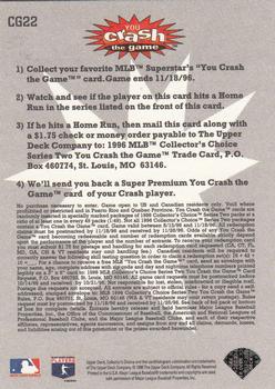 1996 Collector's Choice - You Crash the Game #CG22 Ken Caminiti Back