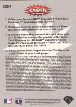 1996 Collector's Choice - You Crash the Game #CG24 Matt Williams Back