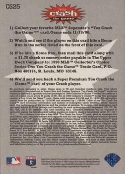 1996 Collector's Choice - You Crash the Game #CG25 Jay Buhner Back