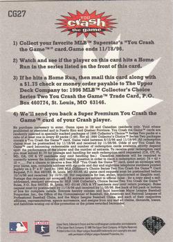 1996 Collector's Choice - You Crash the Game #CG27 Ron Gant Back