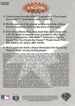 1996 Collector's Choice - You Crash the Game #CG28 Juan Gonzalez Back
