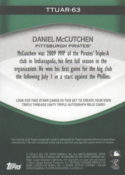 2011 Topps Triple Threads - Unity Relic Autographs Emerald #TTUAR-63 Daniel McCutchen Back