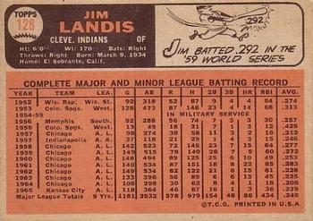 1966 Topps #128 Jim Landis Back