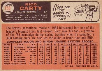 1966 Topps #153 Rico Carty Back