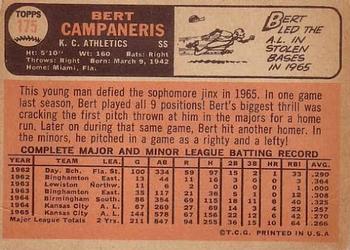 1966 Topps #175 Bert Campaneris Back