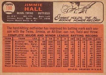 1966 Topps #190 Jimmie Hall Back
