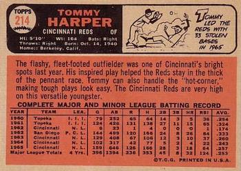 1966 Topps #214 Tommy Harper Back