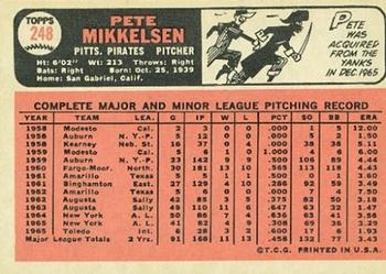 1966 Topps #248 Pete Mikkelsen Back