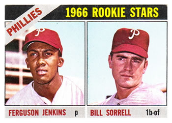 1966 Topps #254 Phillies 1966 Rookie Stars (Ferguson Jenkins / Bill Sorrell) Front