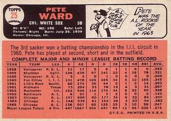 1966 Topps #25 Pete Ward Back