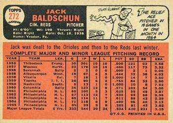 1966 Topps #272 Jack Baldschun Back