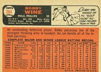 1966 Topps #284 Bobby Wine Back