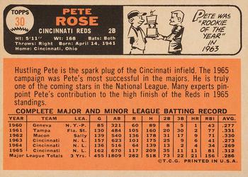 1966 Topps #30 Pete Rose Back