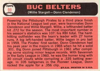 1966 Topps #99 Buc Belters (Willie Stargell / Donn Clendenon) Back