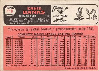 1966 Topps #110 Ernie Banks Back
