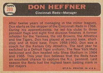 1966 Topps #269 Don Heffner Back