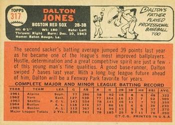 1966 Topps #317 Dalton Jones Back