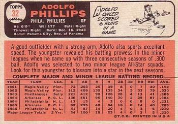 1966 Topps #32 Adolfo Phillips Back